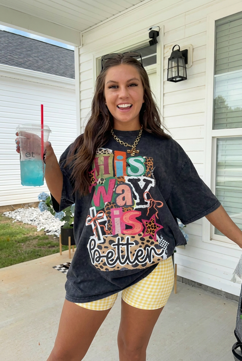 His Way Is Better Oversized Graphic Tee
