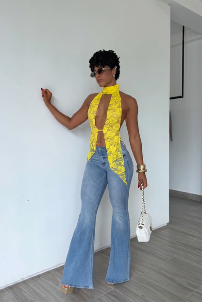 High Waist Flare Light Wash Jeans