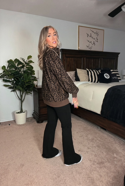 Leopard Quarter Zip Sweatshirt