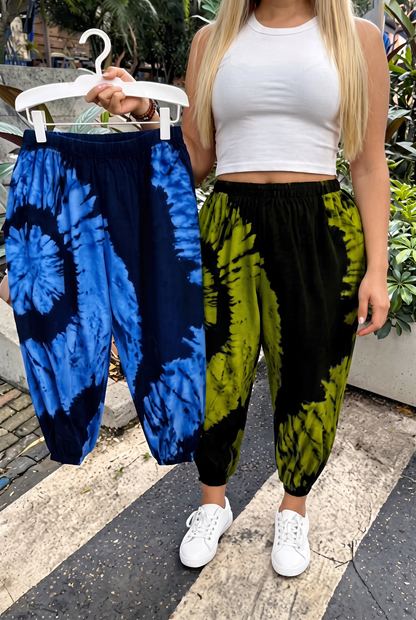 Tie Dye Elastic Waist Jogger Harem Pants