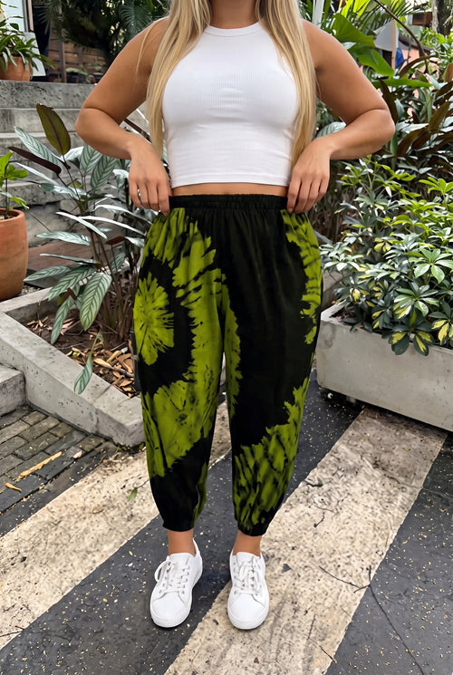 Tie Dye Elastic Waist Jogger Harem Pants