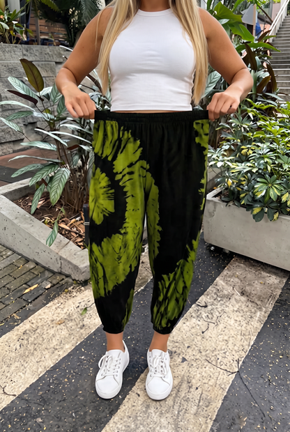 Tie Dye Elastic Waist Jogger Harem Pants