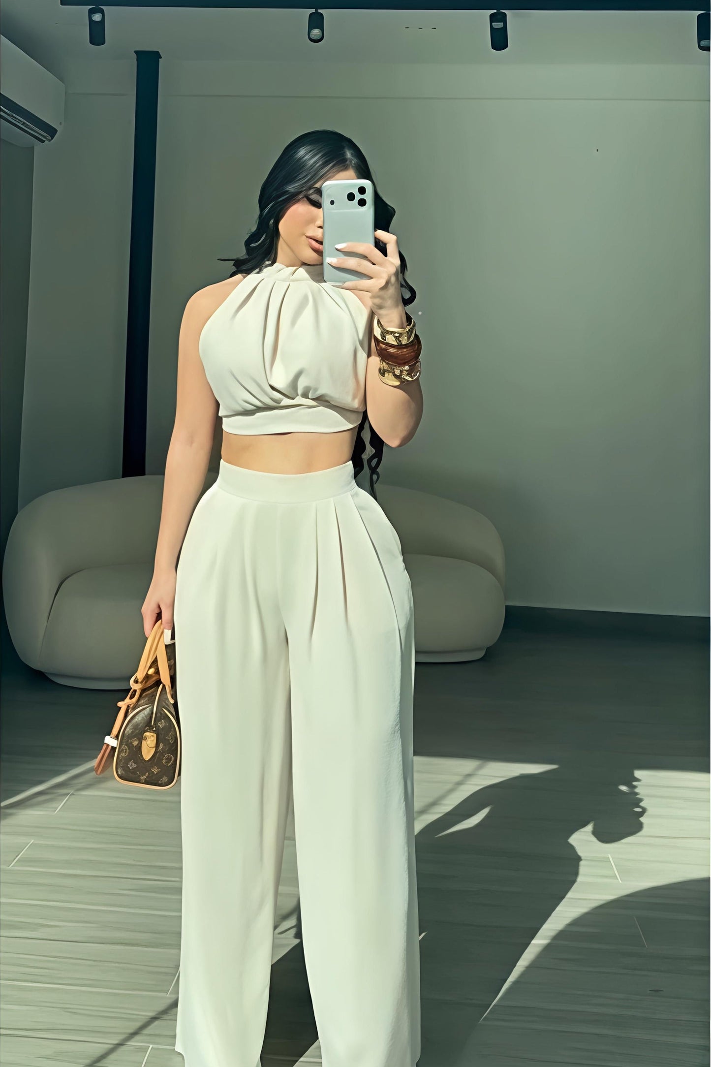 🔥 Halter Neck Backless Two-Piece Set