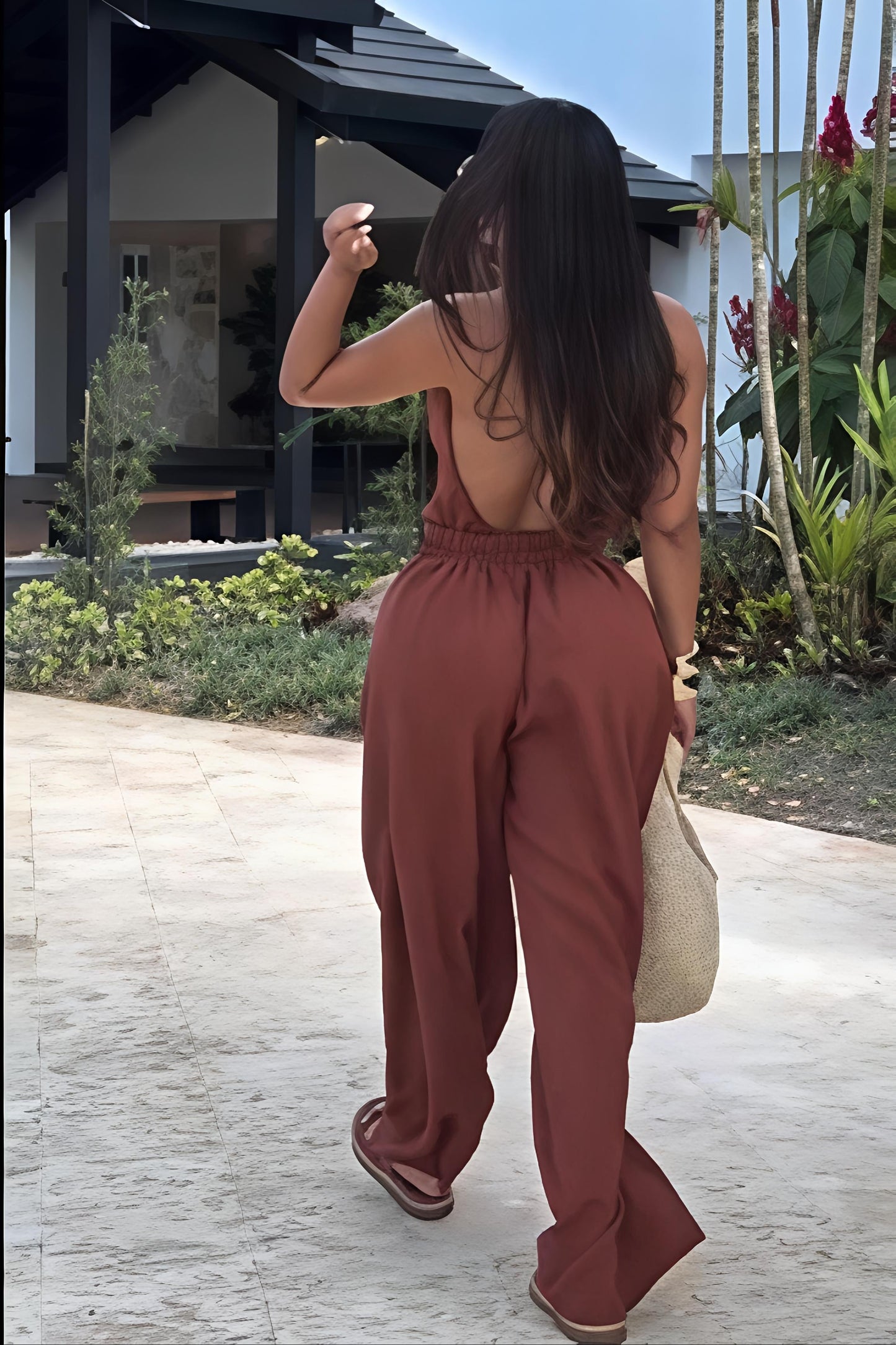 Elevate Your Everyday: The Halter Neck Backless Jumpsuit
