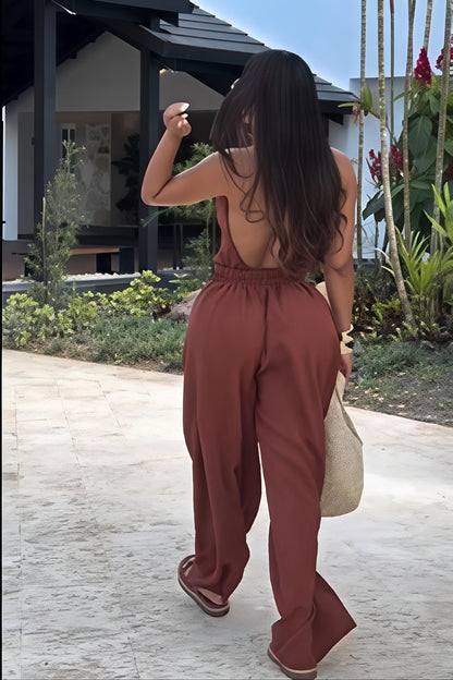 Elevate Your Everyday: The Halter Neck Backless Jumpsuit