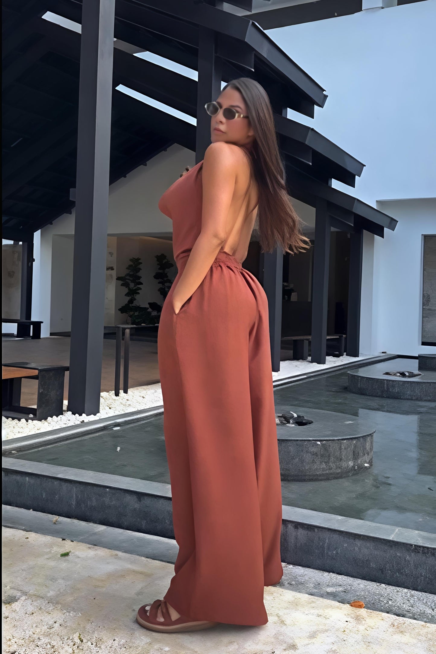 Elevate Your Everyday: The Halter Neck Backless Jumpsuit