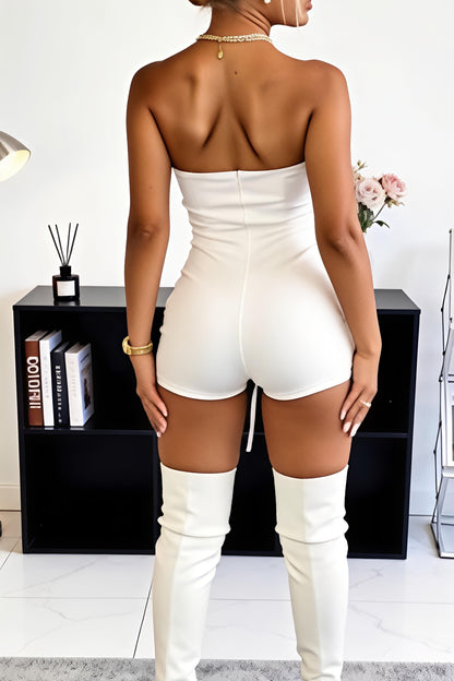 Strapless Lace-Up Romper – Your Ultimate Head-Turner Piece