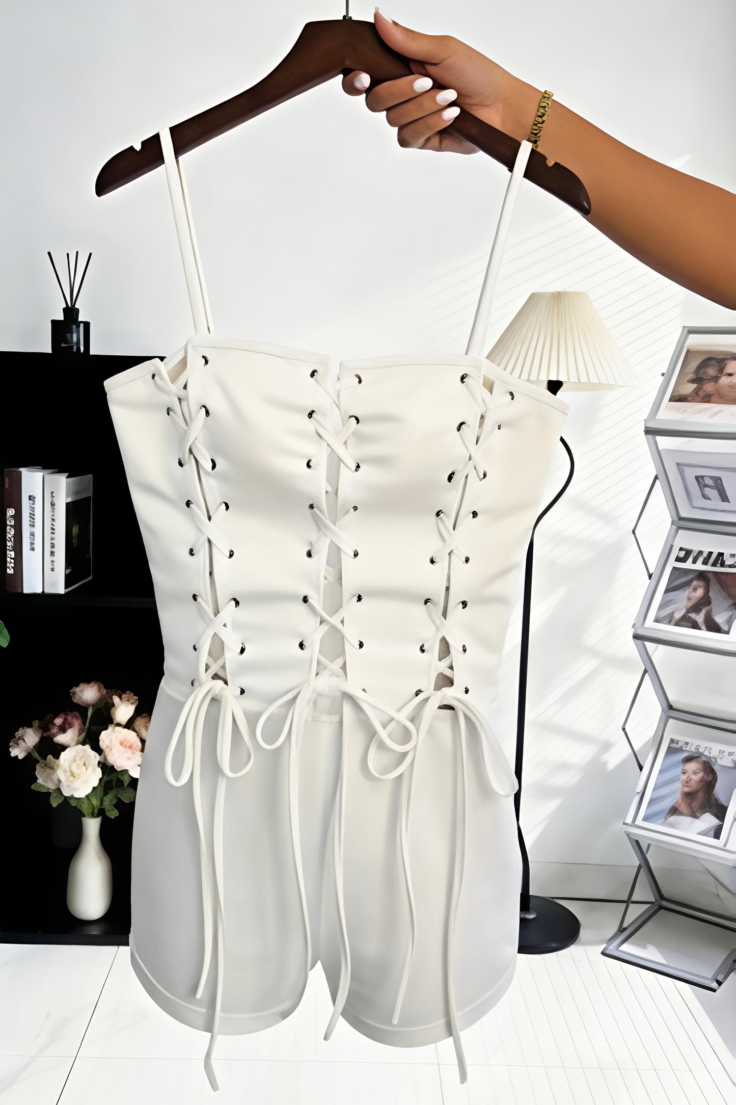 Strapless Lace-Up Romper – Your Ultimate Head-Turner Piece