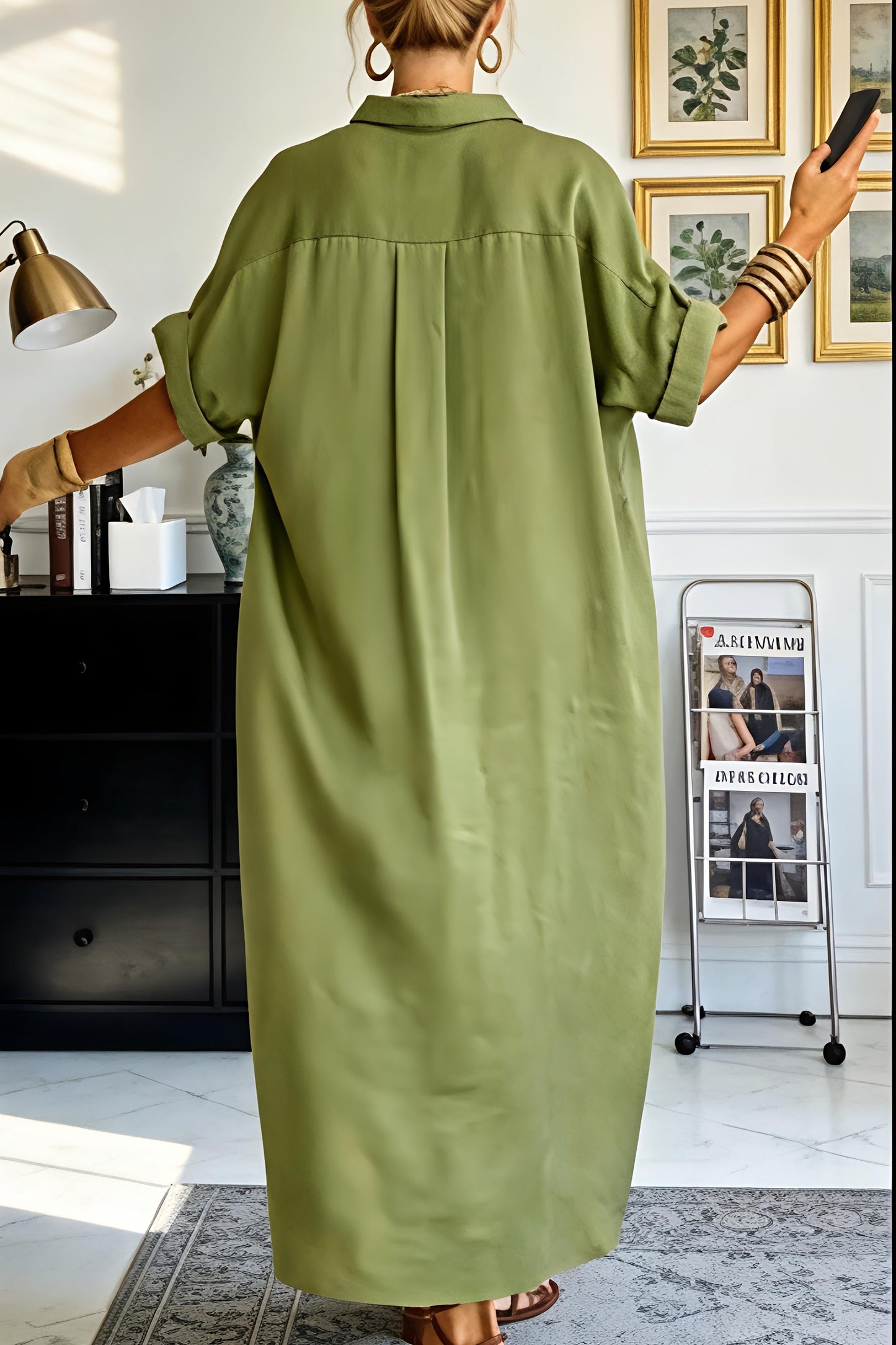 Boho Button-Down Maxi Dress