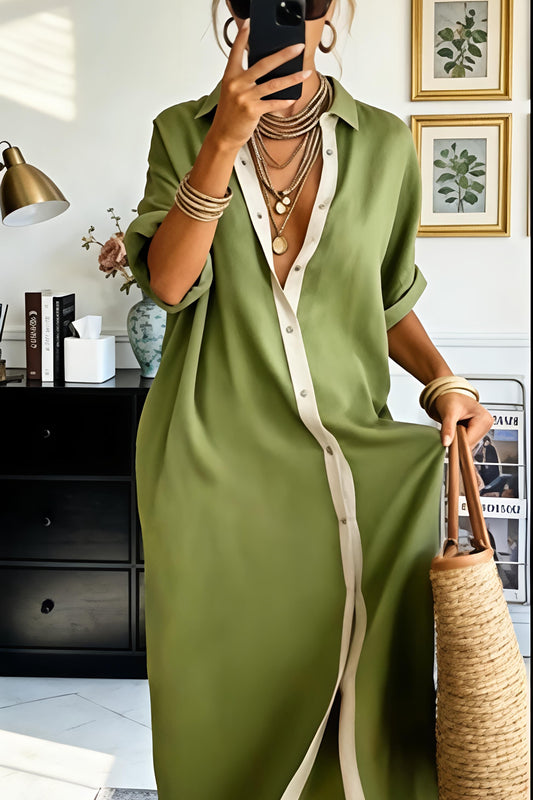 Boho Button-Down Maxi Dress