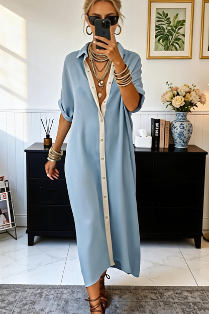 Boho Button-Down Maxi Dress