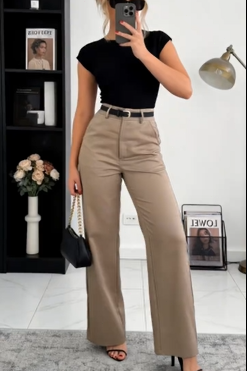 High-Waist Straight Leg Blazer Pants – Ultimate Comfort & Elegance