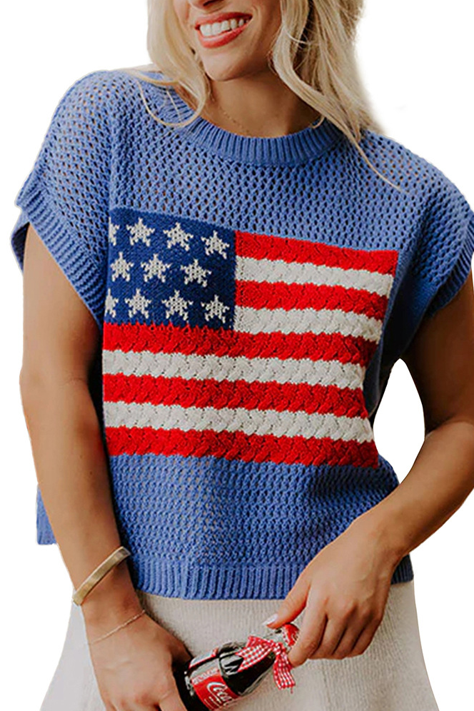 American 250th Anniversary Flag Knit Tank Top