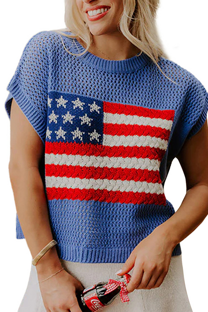 American 250th Anniversary Flag Knit Tank Top