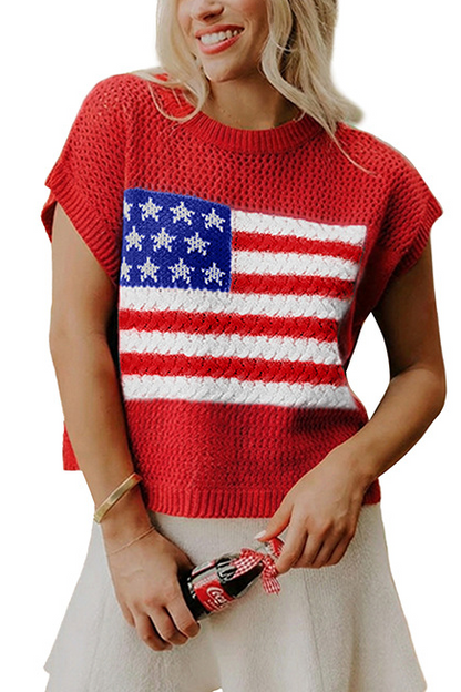 American 250th Anniversary Flag Knit Tank Top
