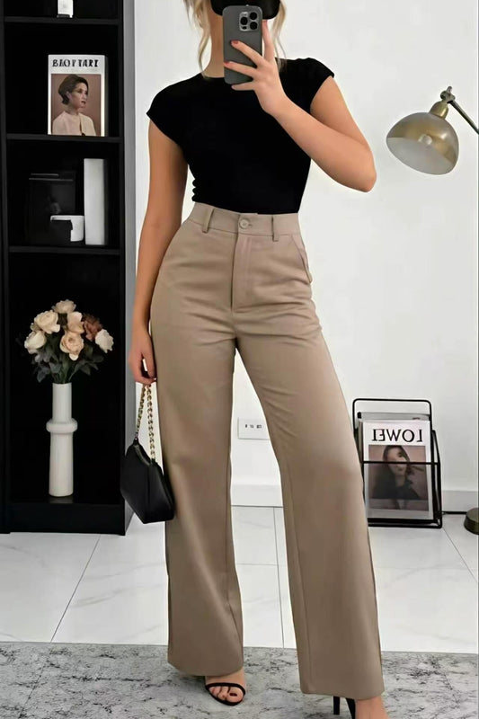 High-Waist Straight Leg Blazer Pants – Ultimate Comfort & Elegance