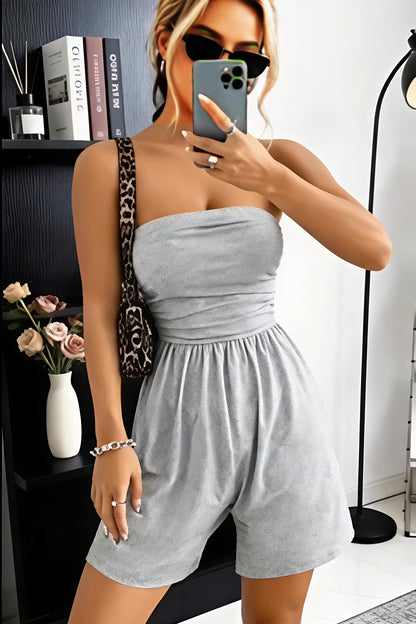 Strapless Ruched Romper
