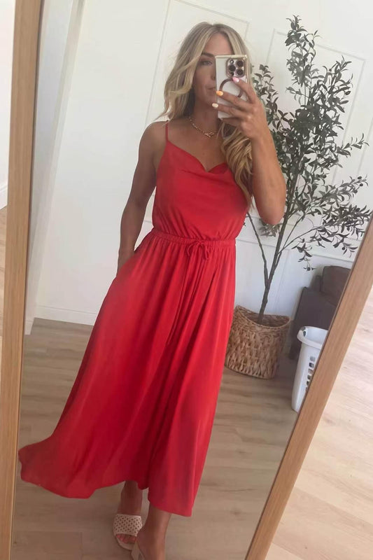 The "Red Hot" Slip Midi Dress