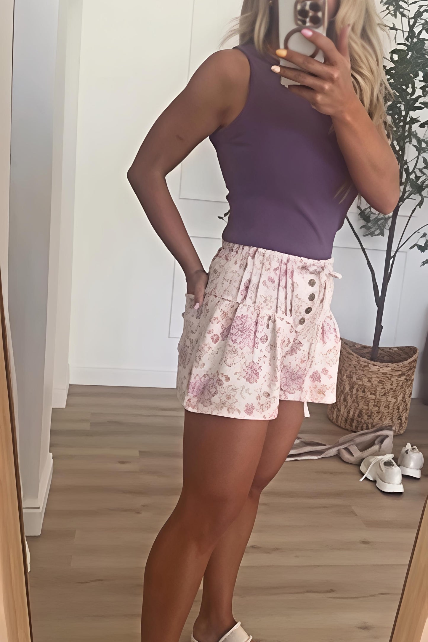 Floral Drawstring Shorts