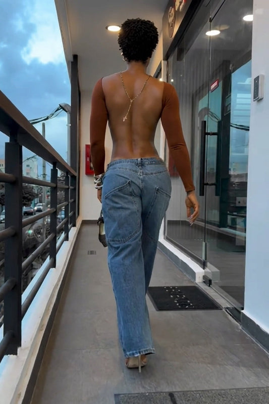 Low‑Rise Baggy Straight Leg Jeans