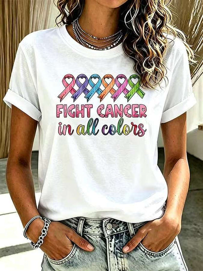 Women'S Casual All Cancer Fight T-Shirt