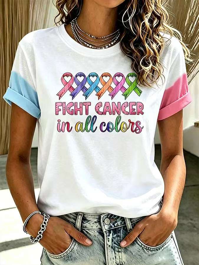 Women'S Casual All Cancer Fight T-Shirt