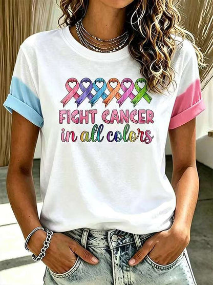 Women'S Casual All Cancer Fight T-Shirt