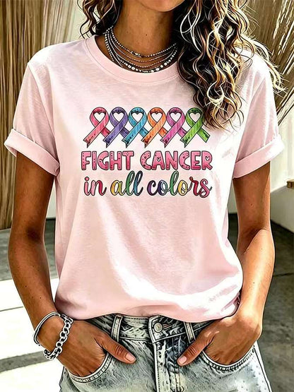 Women'S Casual All Cancer Fight T-Shirt