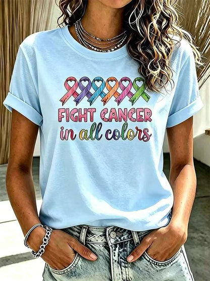 Women'S Casual All Cancer Fight T-Shirt