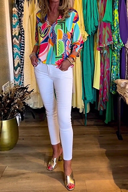 Long Sleeve Loose Printed Blouse(Buy 2 Free Shipping)