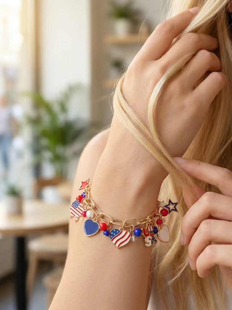 Women's Independence Day Flag Bracelet