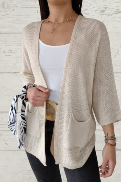 Thread 3/4 Sleeve with Pockets Cardigan