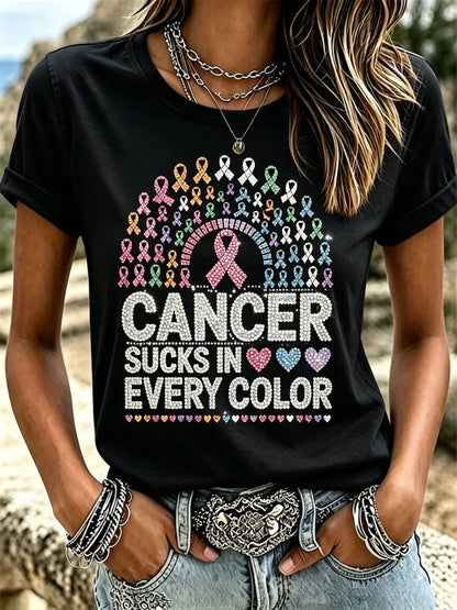 Women's Casual All Cancer Fight T-Shirt