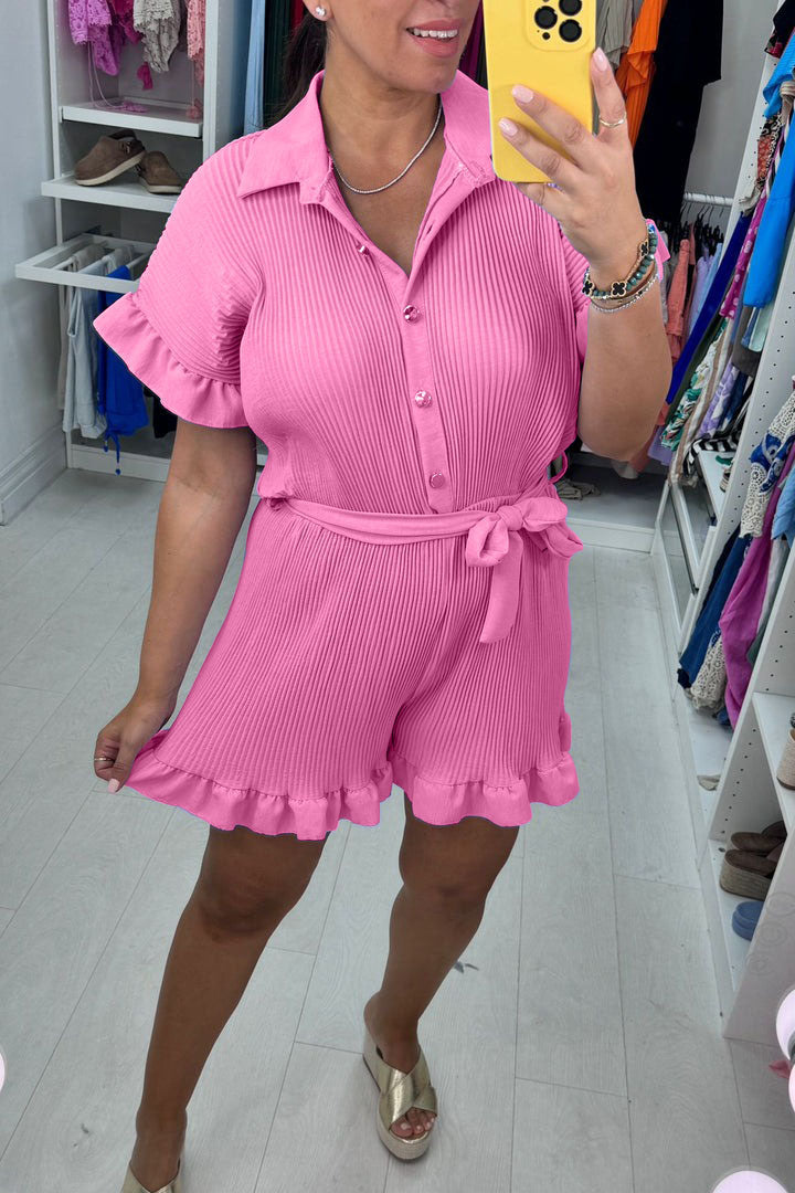 Plain Pleated Playsuit