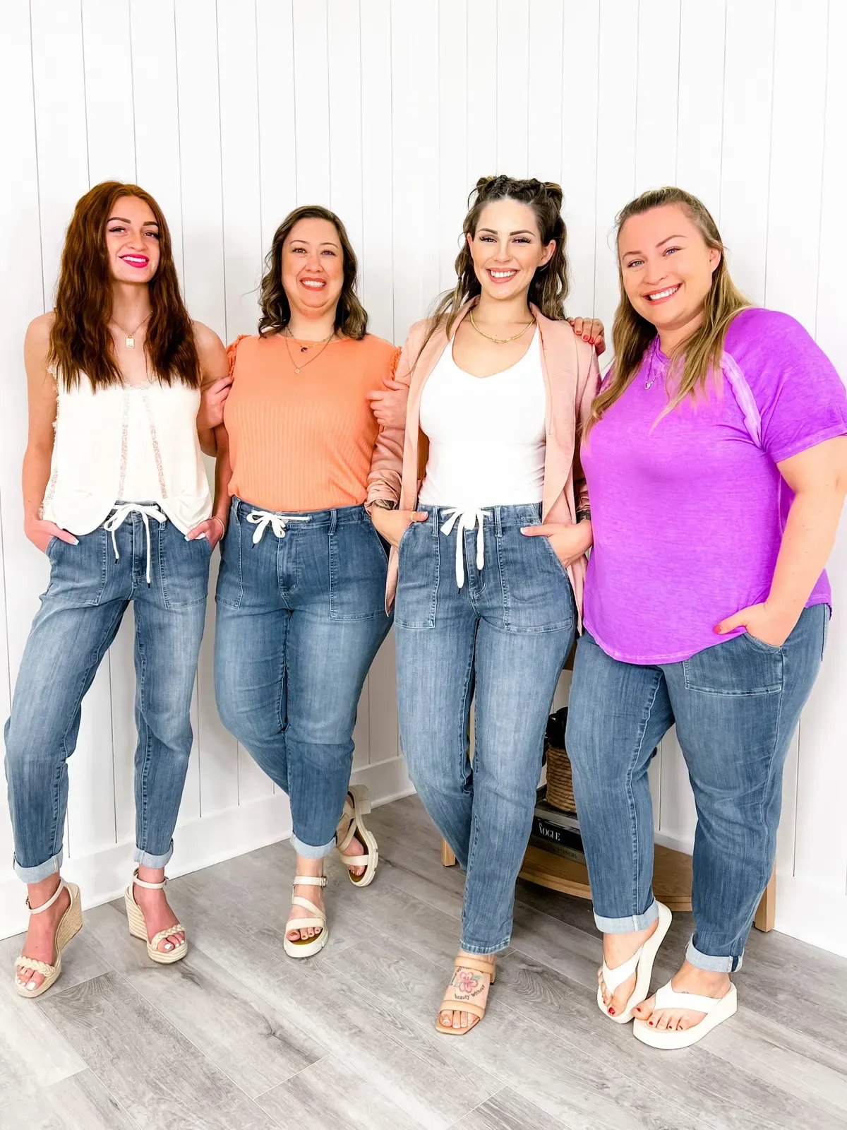 Drawstring Utility Straight Jeans