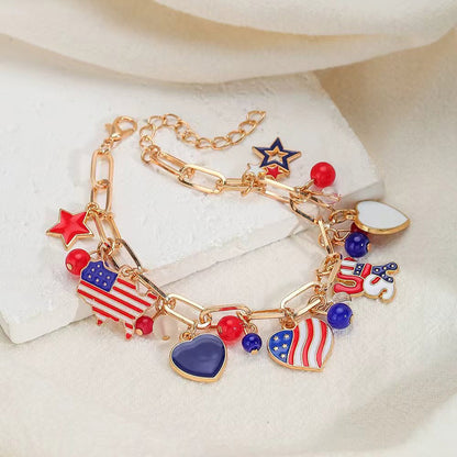 Women's Independence Day Flag Bracelet
