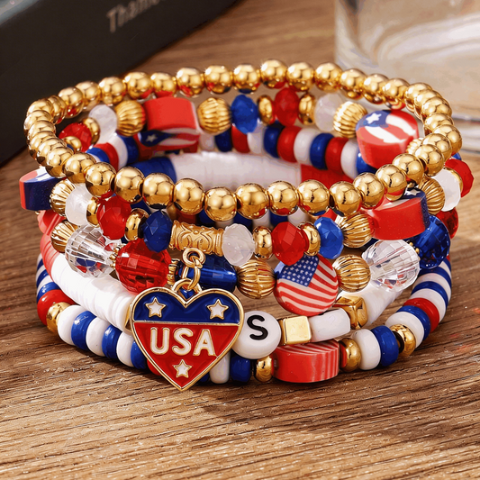 America 250 Freedom Heart Bracelet Stack