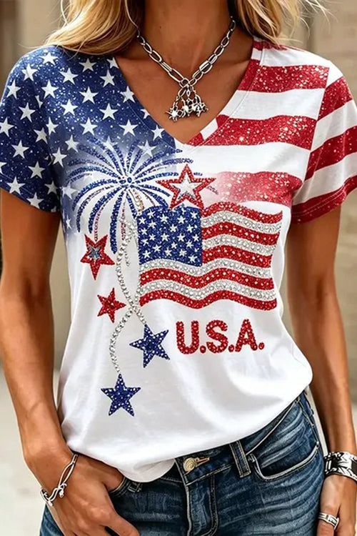 Women's Independence Day Anniversary Casual T-shirt
