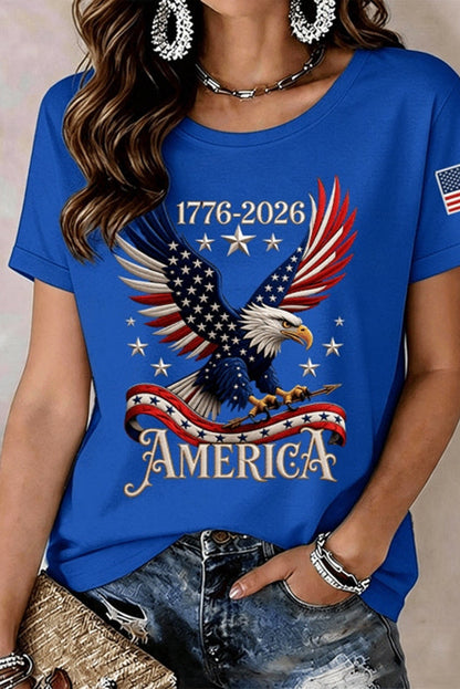 Women's Anniversary Eagle Art Print Casual T-shirt
