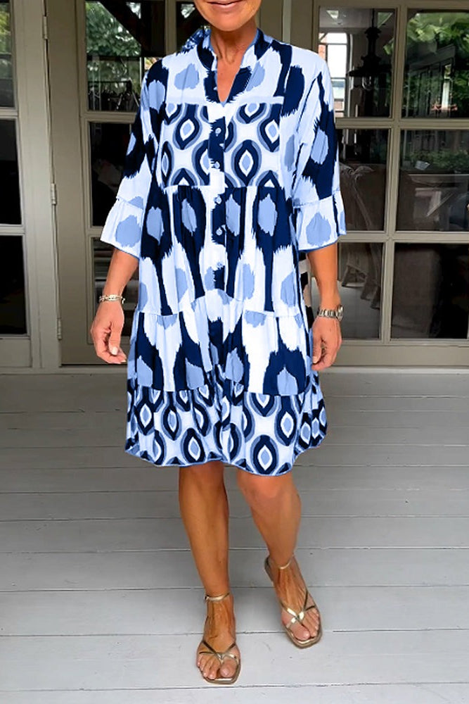 Printed 3/4 Sleeve Dress