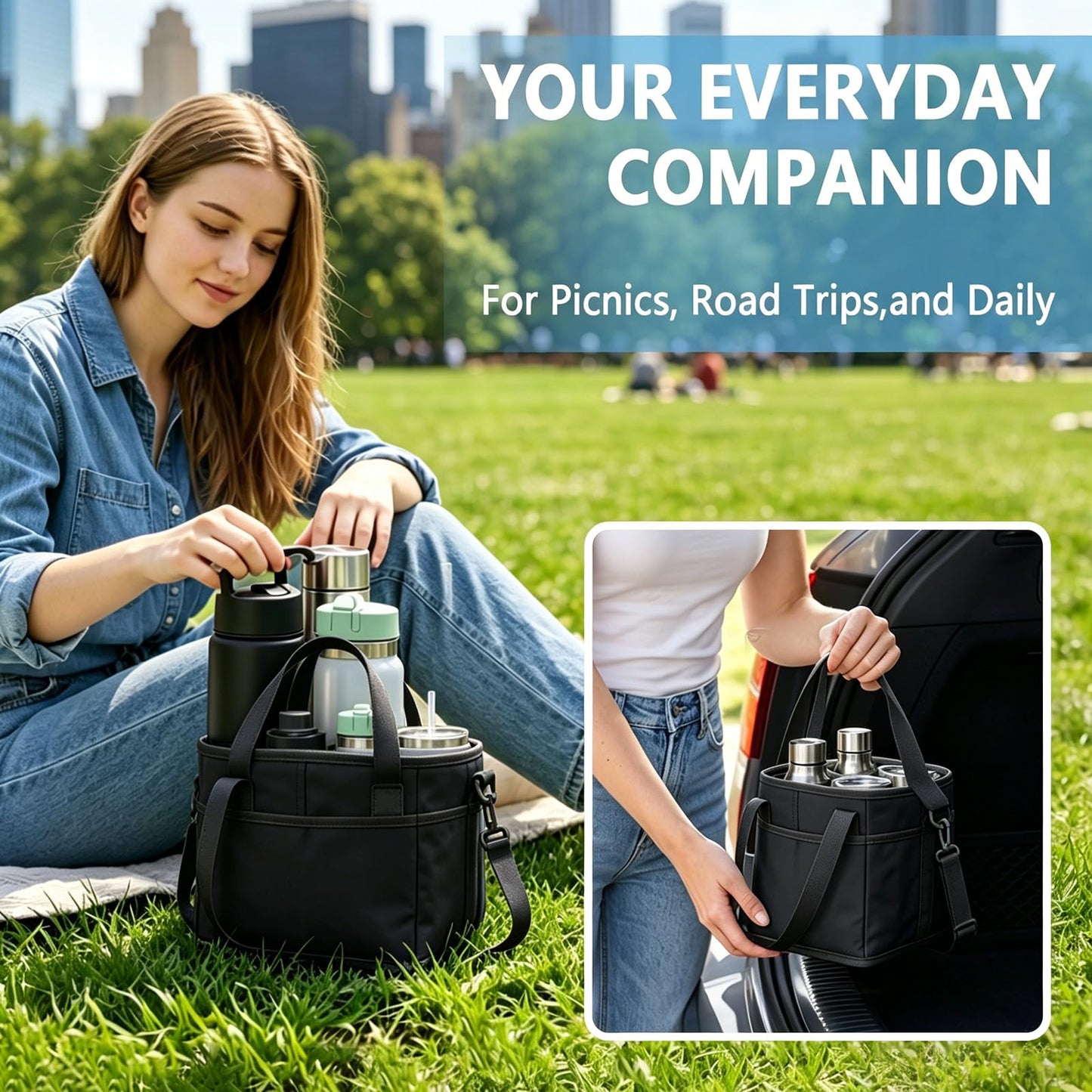 Insulated Drink Carrier Bag for 4 Cups