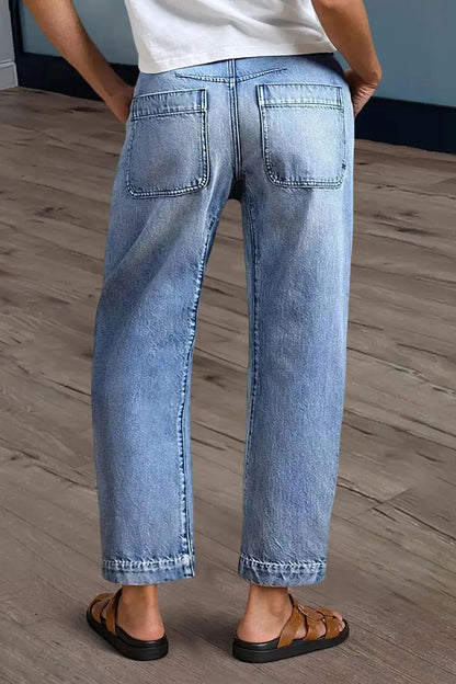 Washed Barrel Leg Jeans