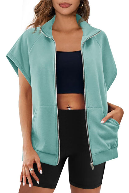 Women's Zip Up Sleeveless Sweatshirts With Pockets(BUY 2 FREE SHIPPING)