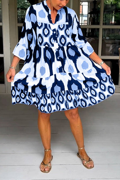 Printed 3/4 Sleeve Dress