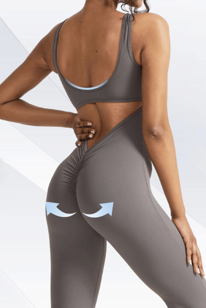 Sexy Backless Bodycon Scrunch Butt Yoga Rompers Seamless Playsuit