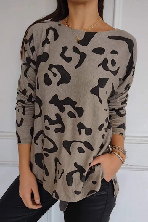Casual Crew Neck Printed Top