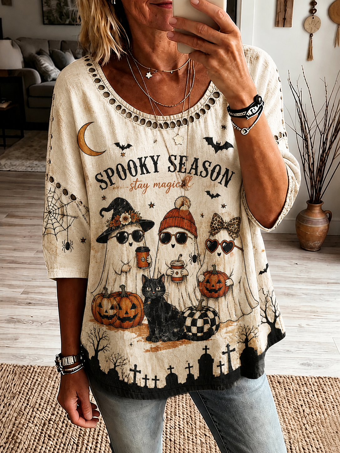 Spooky Season Ghost Halloween Top