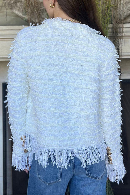 Ladies Flowing Fringe Casual Coat