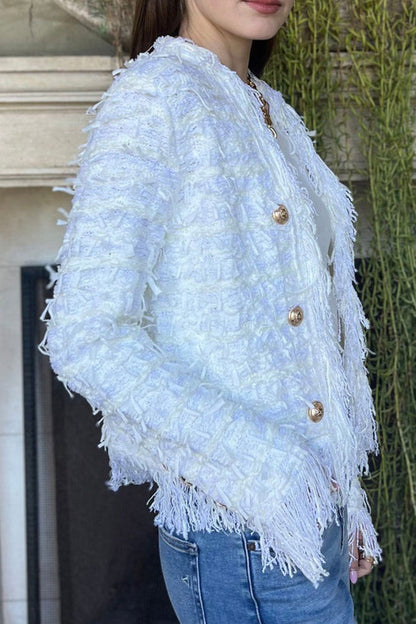 Ladies Flowing Fringe Casual Coat