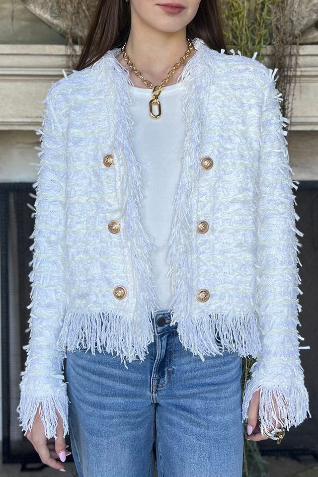Ladies Flowing Fringe Casual Coat